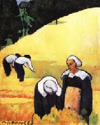 Emile Bernard The Harvest(Breton Landscape) Norge oil painting reproduction